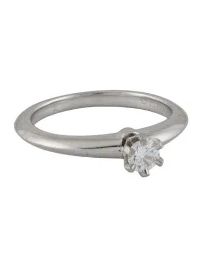 Pre-owned Tiffany & Co Platinum Diamond Engagement Ring In Multi