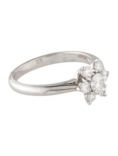 Pre-owned Tiffany & Co Platinum Diamond Floral Engagement Ring In Multi