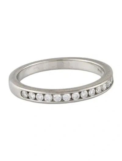 Pre-owned Tiffany & Co Platinum Diamond Half Eternity Band Ring In Multi