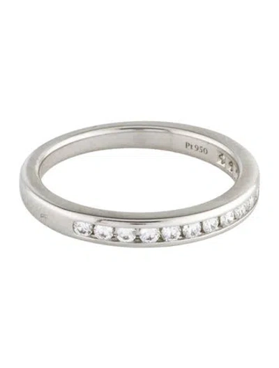 Pre-owned Tiffany & Co Platinum Diamond Half Eternity Wedding Band In Multi