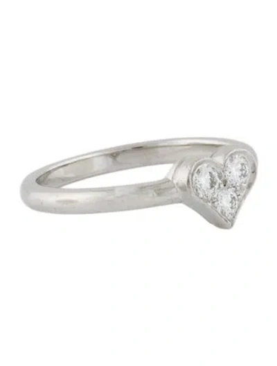 Pre-owned Tiffany & Co Platinum Diamond Heart Ring In Multi