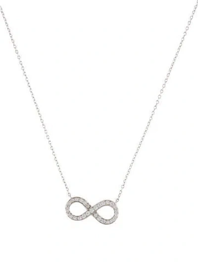 Pre-owned Tiffany & Co Platinum Diamond Infinity Pendant Necklace, 17" In Multi