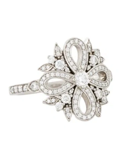 Pre-owned Tiffany & Co Platinum Diamond Keys Top Ring In Multi