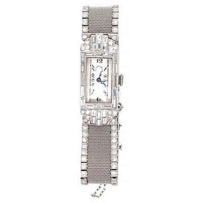 Pre-owned Tiffany & Co . Platinum Diamond Lady's Watch In Multi