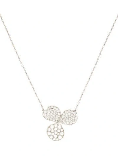 Pre-owned Tiffany & Co Platinum Diamond Large Paper Flowers Pendant Necklace”, 16" In Multi
