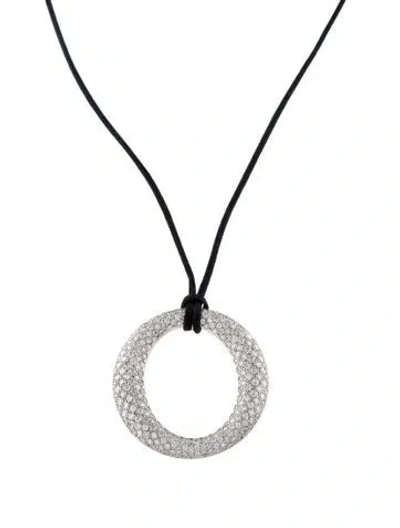 Pre-owned Tiffany & Co Platinum Diamond Medium Sevillana Pendant Necklace, 18" In Multi