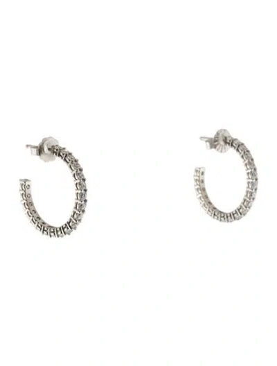 Pre-owned Tiffany & Co Platinum Diamond Metro Hoops In Multi
