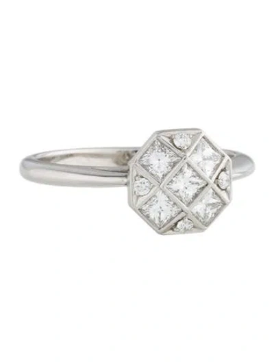 Pre-owned Tiffany & Co Platinum Diamond Mosaic Cocktail Ring In Multi