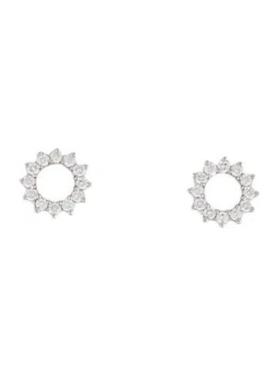 Pre-owned Tiffany & Co Platinum Diamond Open Circle Earrings In Multi
