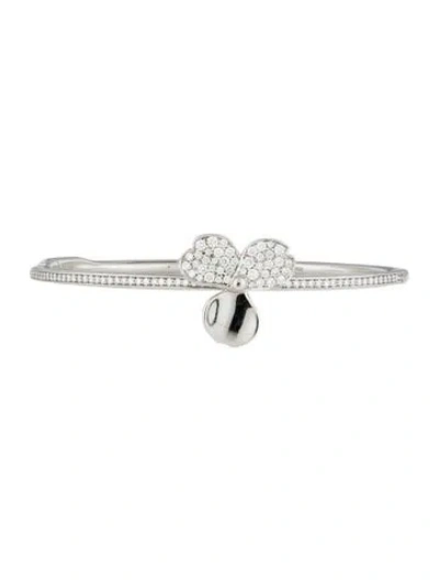 Pre-owned Tiffany & Co Platinum Diamond Paper Flower Bangle Bracelet, 6.5" In Multi