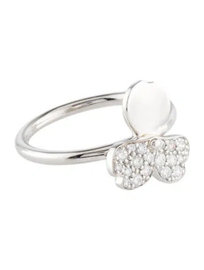 Pre-owned Tiffany & Co Platinum Diamond Paper Flowers Cocktail Ring In Multi