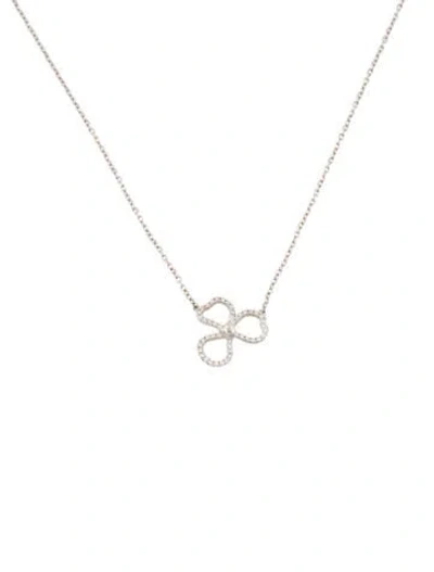 Pre-owned Tiffany & Co Platinum Diamond Paper Flowers Open Pendant Necklace, 16" In Multi