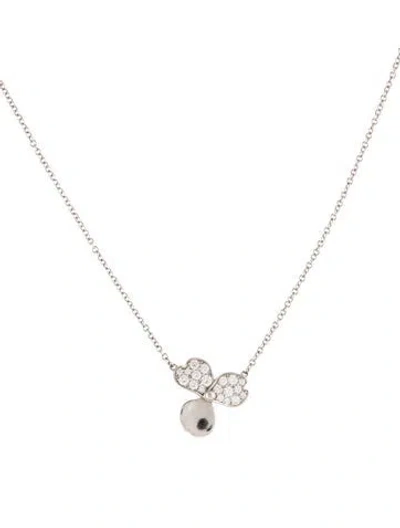 Pre-owned Tiffany & Co Platinum Diamond Paper Flowers Pendant Necklace, 16" In Multi