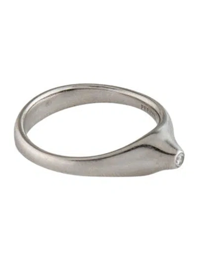 Pre-owned Tiffany & Co Platinum Diamond Pointed Top Ring In Multi