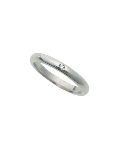 Tiffany & Co . Platinum Diamond Ring (authentic Pre-loved) In Silver