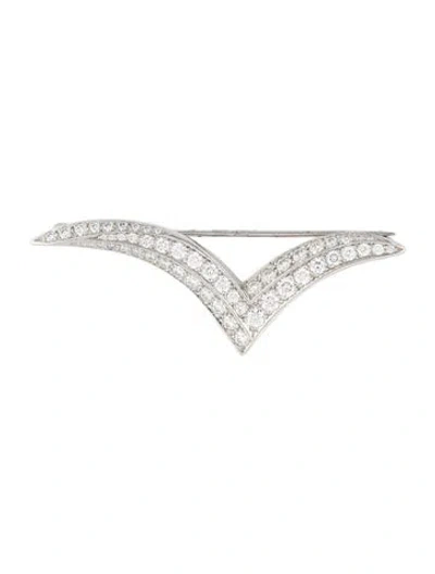 Pre-owned Tiffany & Co Platinum Diamond Seagull Brooch In Multi