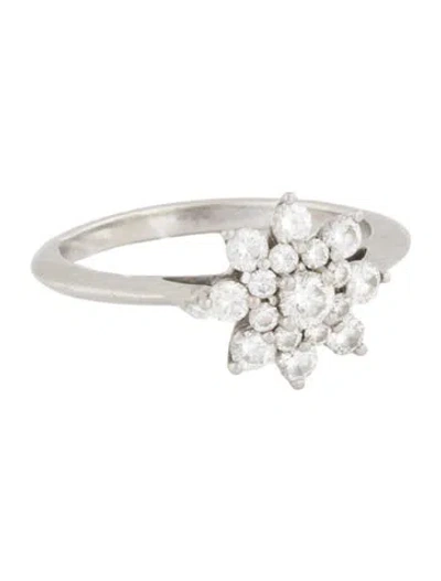Pre-owned Tiffany & Co Platinum Diamond Snowflake Ring In Multicolor