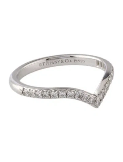 Pre-owned Tiffany & Co Platinum Diamond Soleste® V Ring In Multi