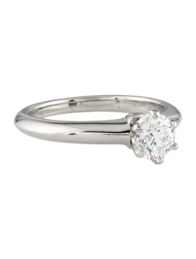 Pre-owned Tiffany & Co Platinum Diamond Solitaire Engagement Ring In Multi
