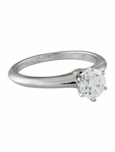 Pre-owned Tiffany & Co Platinum Diamond Solitaire Engagement Ring In Multi