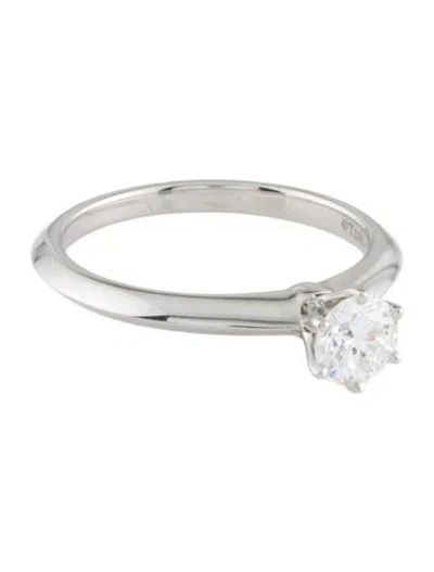 Pre-owned Tiffany & Co Platinum Diamond Solitaire Engagement Ring In Multi