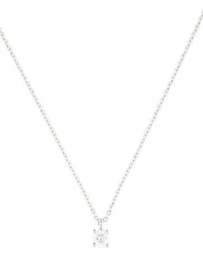 Pre-owned Tiffany & Co Platinum Diamond Solitaire Pendant Necklace, 16" In Multi