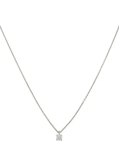Pre-owned Tiffany & Co Platinum Diamond Solitaire Pendant Necklace, 16" In Multi