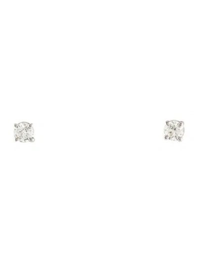 Pre-owned Tiffany & Co Platinum Diamond Solitaire Stud Earrings In Multi