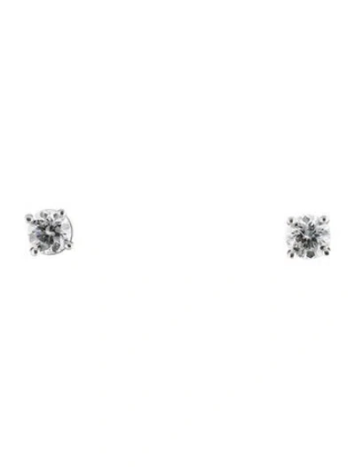 Pre-owned Tiffany & Co Platinum Diamond Solitaire Stud Earrings In Multi