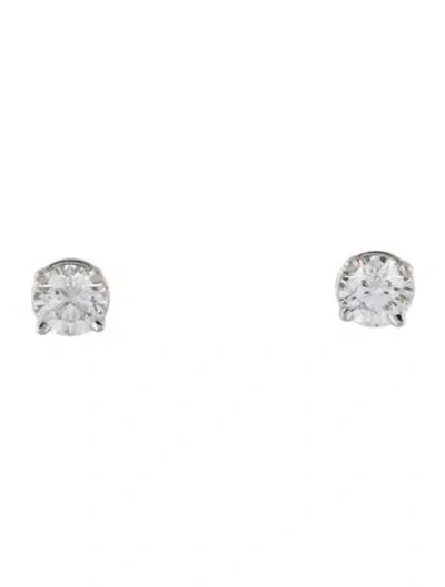 Pre-owned Tiffany & Co Platinum Diamond Solitaire Stud Earrings In Multi