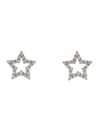 Pre-owned Tiffany & Co . Platinum Diamond Star Stud Earrings In Multi