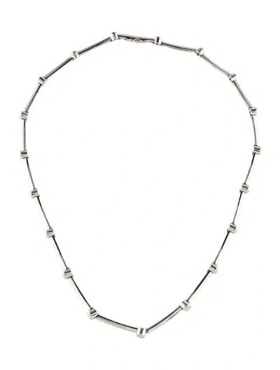 Pre-owned Tiffany & Co Platinum Diamond Station Collar Necklace, 15.5" In Multi