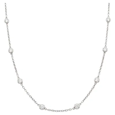 Pre-owned Tiffany & Co Platinum Diamond Station Necklace 1.00 Carat Bezel Set Diamonds In Multiple