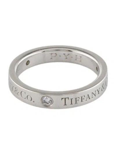 Pre-owned Tiffany & Co Platinum Diamond T&co. Band Ring In Multi