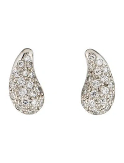 Pre-owned Tiffany & Co Platinum Diamond Teardrop Stud Earrings In Multi