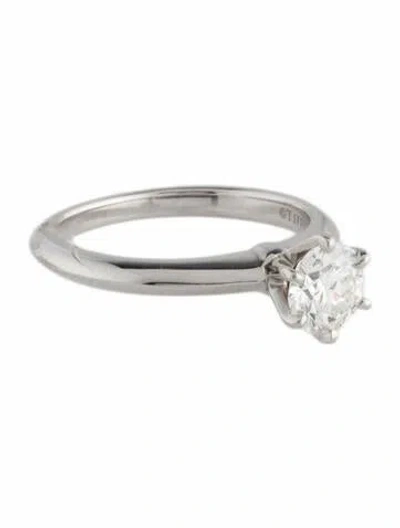 Pre-owned Tiffany & Co Platinum Diamond Tiffany Setting Engagement Ring In Multi