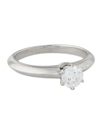 Pre-owned Tiffany & Co Platinum Diamond Tiffany Setting Engagement Ring In Multi