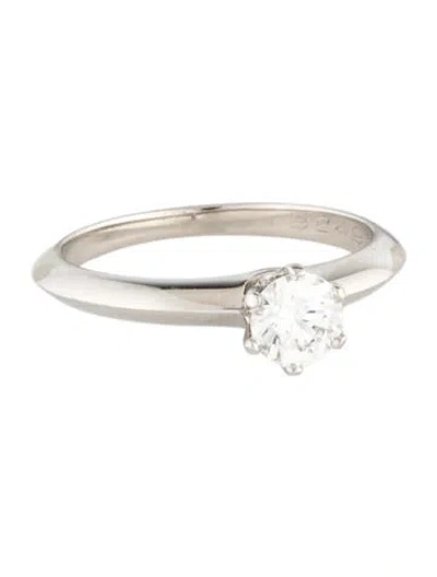 Pre-owned Tiffany & Co Platinum Diamond Tiffany® Setting Engagement Ring In Multicolor