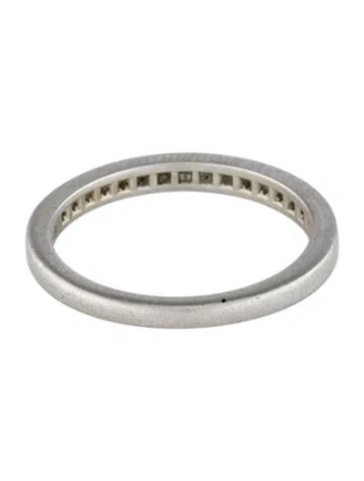 Pre-owned Tiffany & Co Platinum Diamond Tiffany® Setting Half Circle Band In Multi