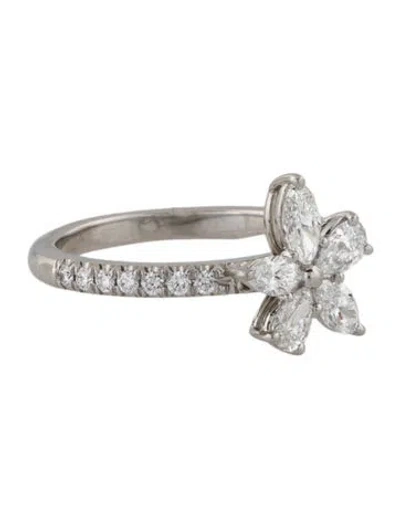 Pre-owned Tiffany & Co Platinum Diamond Victoria Mixed Cluster Ring In Multi