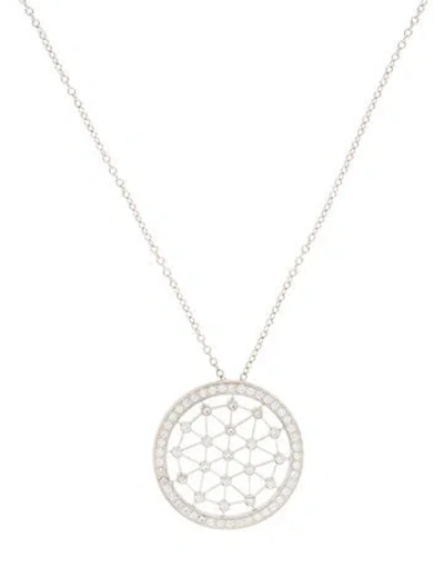 Pre-owned Tiffany & Co Platinum Diamond Voile Necklace, 16" In Multi
