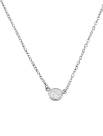 Pre-owned Tiffany & Co Platinum Diamonds By The Yard® Single Diamond Pendant In Multi