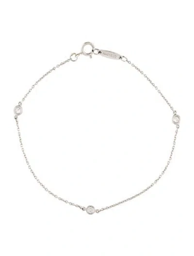 Pre-owned Tiffany & Co Platinum Diamonds By The Yard Station Bracelet, 6.5" In Multi