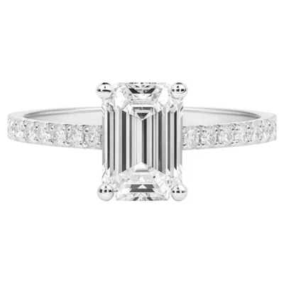 Pre-owned Tiffany & Co . Platinum Emerald Cut Diamond Solitaire Engagement Ring In Green