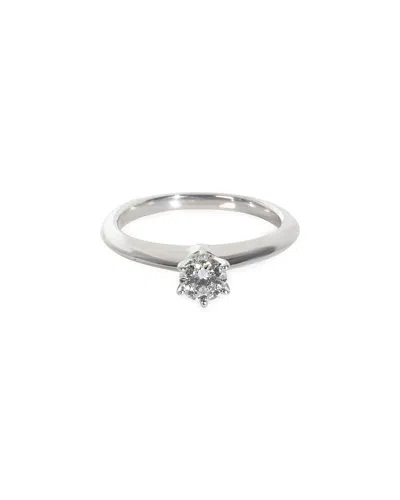 Tiffany & Co . Platinum Engagement Ring (authentic Pre-loved) In Metallic