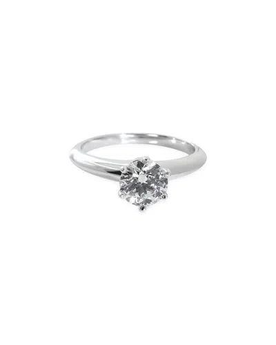 Pre-owned Tiffany & Co . Platinum Engagement Ring (authentic Pre-loved) In Metallic