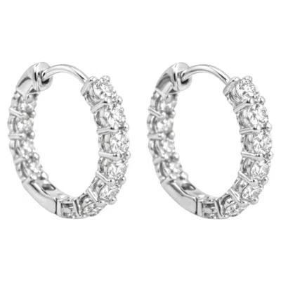 Pre-owned Tiffany & Co . Platinum In & Out Diamond Earrings, 2.00 Carats In Multiple