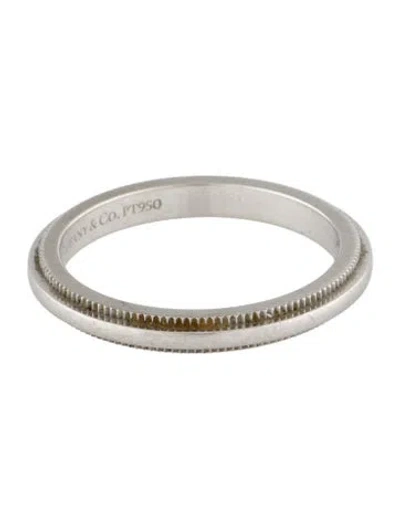 Pre-owned Tiffany & Co Platinum Milgrain Wedding Band In Multi
