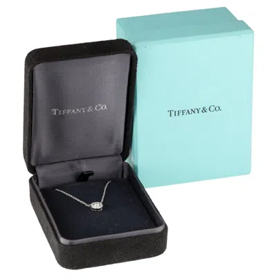 Pre-owned Tiffany & Co Platinum Mini Circlet Diamond Pendant W/ Box And Case Tcw = 0.12 Ct In Multiple