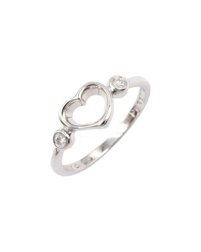Tiffany & Co . Platinum Open Heart Diamond Ring (authentic Pre-loved) In Metallic
